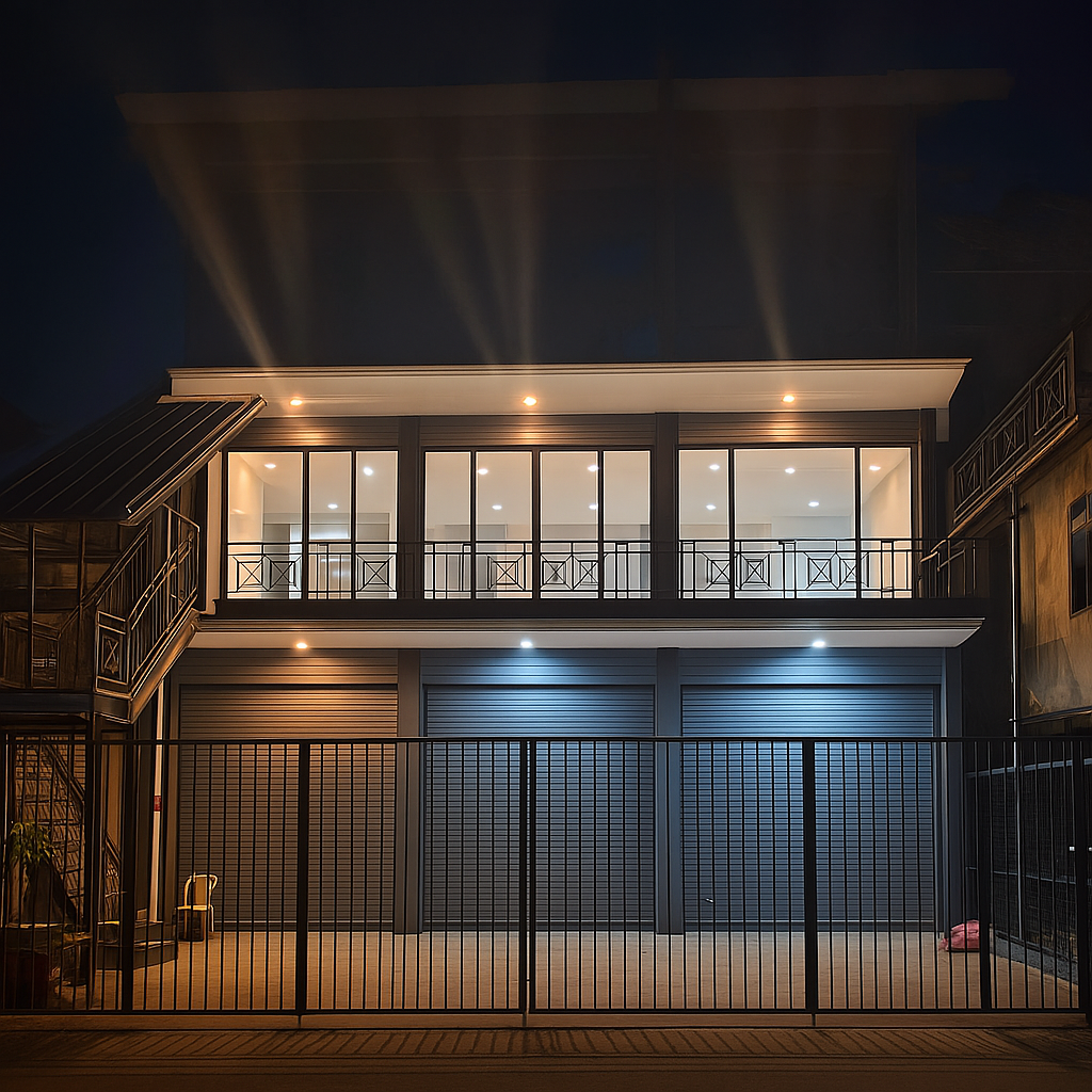 About Us 20 Exterior of a clean, welcoming office building with clear windows and neutral tones, framed by greenery.