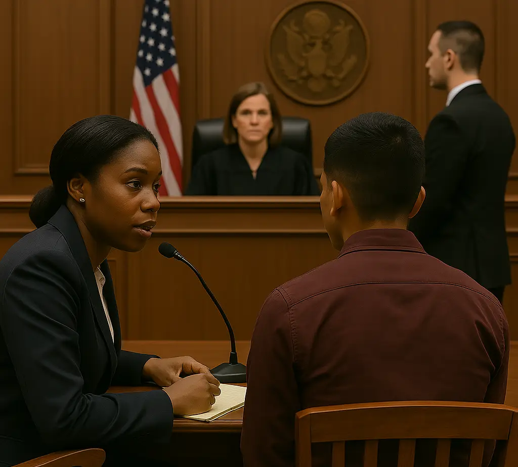 a woman sitting at a table with a man in front of her
