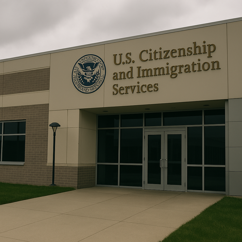 Construction of a border wall segment under bright sky